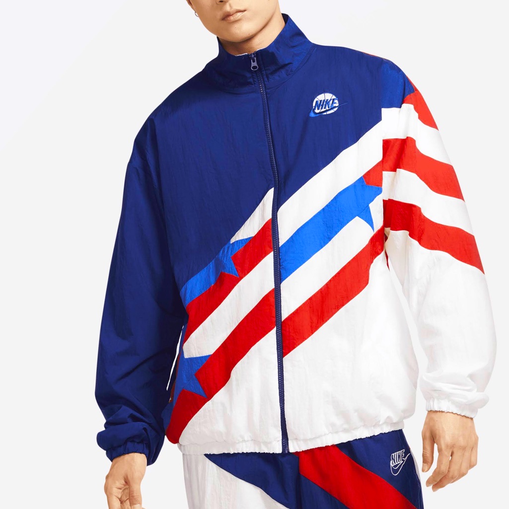 Nike Olympic Style Basketball Red White Blue Windbreaker Track Jacket Size Small